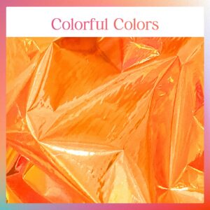 2 Pieces Orange Iridescence Tablecloth - 40 x 108“ Disposable Shiny Laser Table Cloth - Glitter Plastic Tablecloths - Holographic Iridescent Table Cover for Party Decoration, Wedding and Banquet