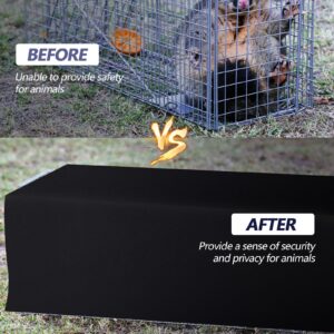 Kittmip 2 Pcs Trap Cage Cover 32 x 10 x 12 Inch Heavy Duty Animal Trap Cover Live Animal Trap Cage Cover for 1 Door Humane Cat Trap Squirrel Dog Gopher Chipmunk Skunk, Cage Not Included, Black