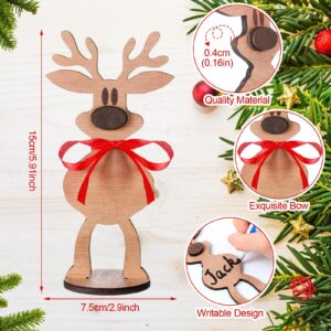 Cholemy 12 Pieces Christmas Freestanding Place Card Holders for Table Holiday Name Cards Christmas Dinner Place Table Card Holders Decorations Christmas Party Supplies (Reindeer)