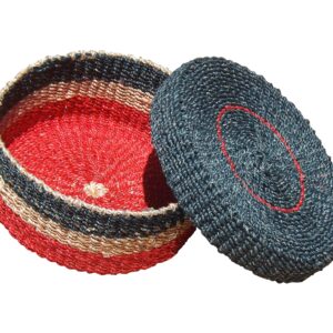 Green Breeze Imports Red White and Blue Handmade Abaca Tortilla Basket