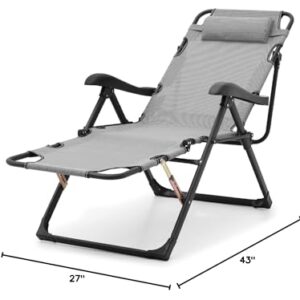 Folding Zero-Gravity Chair Outdoor Camping Cot Adjustable Recliner Lounge Chaise