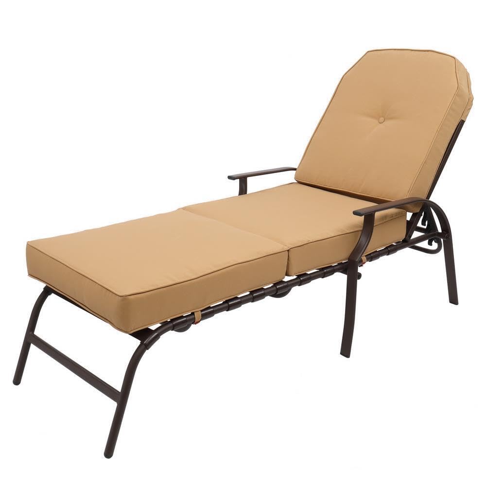 Garden Bed Patio Steel Lounge Chair Chaise Recliner 5 Adjustable Reclining