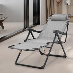 Folding Zero-Gravity Chair Outdoor Camping Cot Adjustable Recliner Lounge Chaise