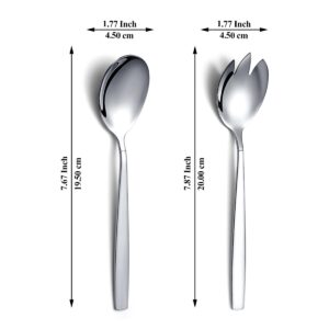 Evanda Salad Server Set 4 Pieces, Stainless Steel Salad Serving Set, Salad Spoon, Salad Servers, Salad Fork, Dishwasher Safe