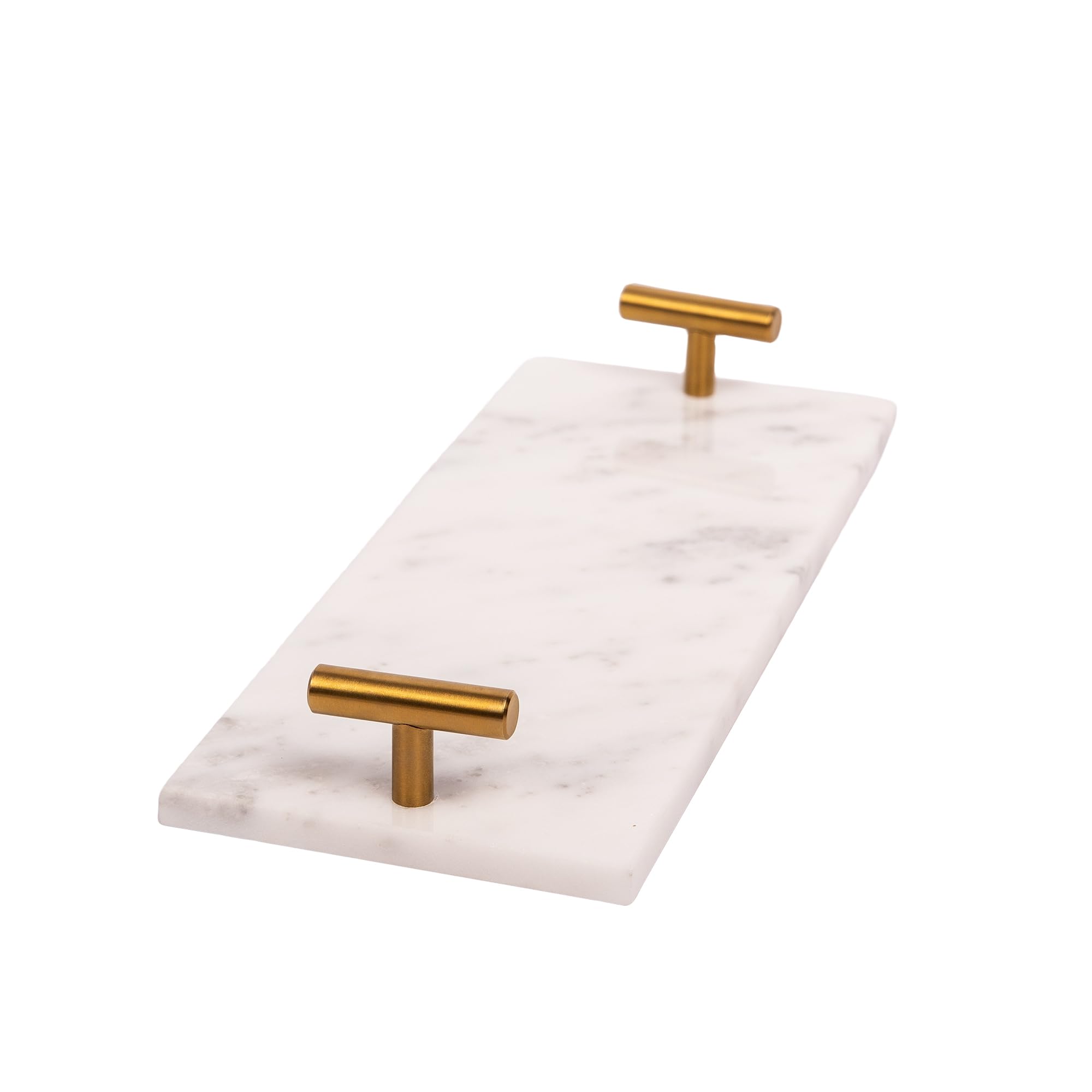 GENMOUS Marble Guest Towel Holder Tray for Bathroom Counter Storage, Gold Napkin Holder for Kitchen Paper Disposable Hand Towel Holder, White Bathroom Vanity Tray For Dresser Jewelry Perfume Organizer