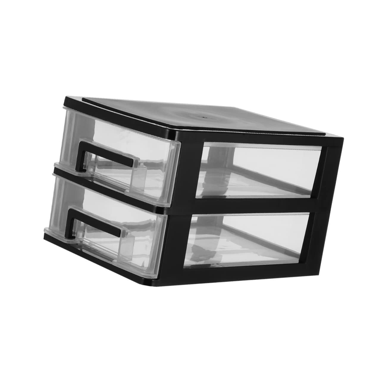 FOMIYES 2pcs storage shelves with drawers storage containers with drawers small storage drawers 6 tier stackable storage container plastic organizer makeup drawer office desk container box