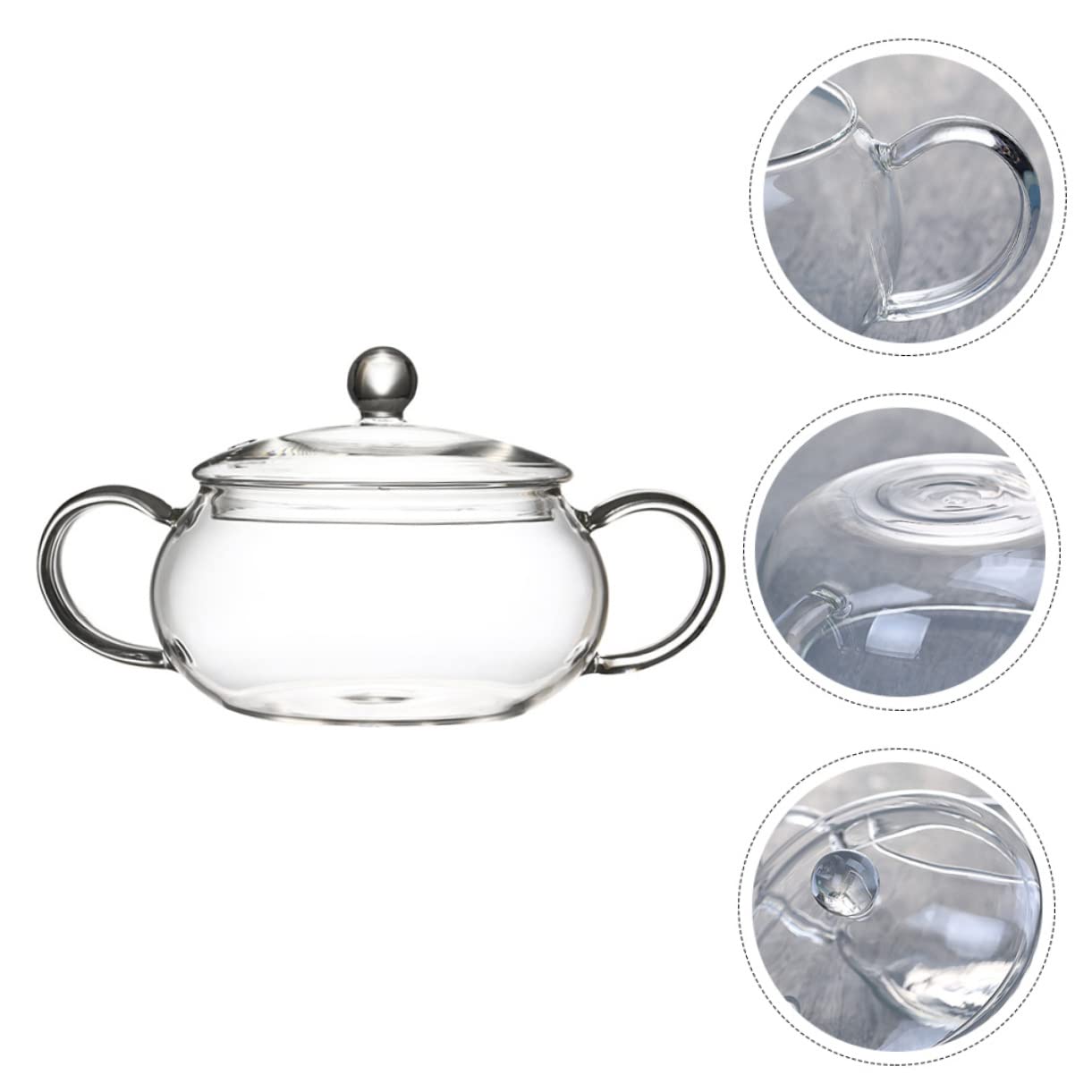 OKUMEYR Glass Saucepan with Lid Stovetop Glass Pots Clear Clear Saucepan Clear Pot Shot Glass with Lid Serving Baby With Cover Glass Surface High Borosilicate Glass