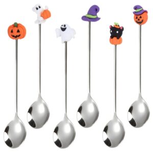 mikinona 6 pcs halloween style spoons dessert spoons for cake tea espresso holiday party kitchen decor