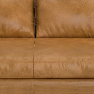 SIMPLIHOME Morrison Mid-Century Modern 72 Inch Wide Sofa in Sienna Genuine Leather, For the Living Room and Family Room