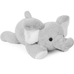 webingo elephant weighted stuffed animals, 5 pounds weighted plush toy 27" comfort big weighted throw pillow cute elephant plush gifts for kids & adults(gray elephant, 27 inch | 5 lbs)