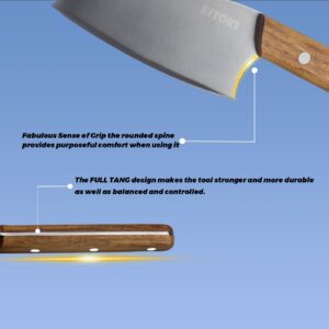 Kitory Mini Cleaver Knife, 4'' Little Multi-functional Steak Knife Chinese Kitchen Chef Knife Small Blade with Long Handle Vagetable & Fruit Chopping Knife HS14M, 2024 Gifts