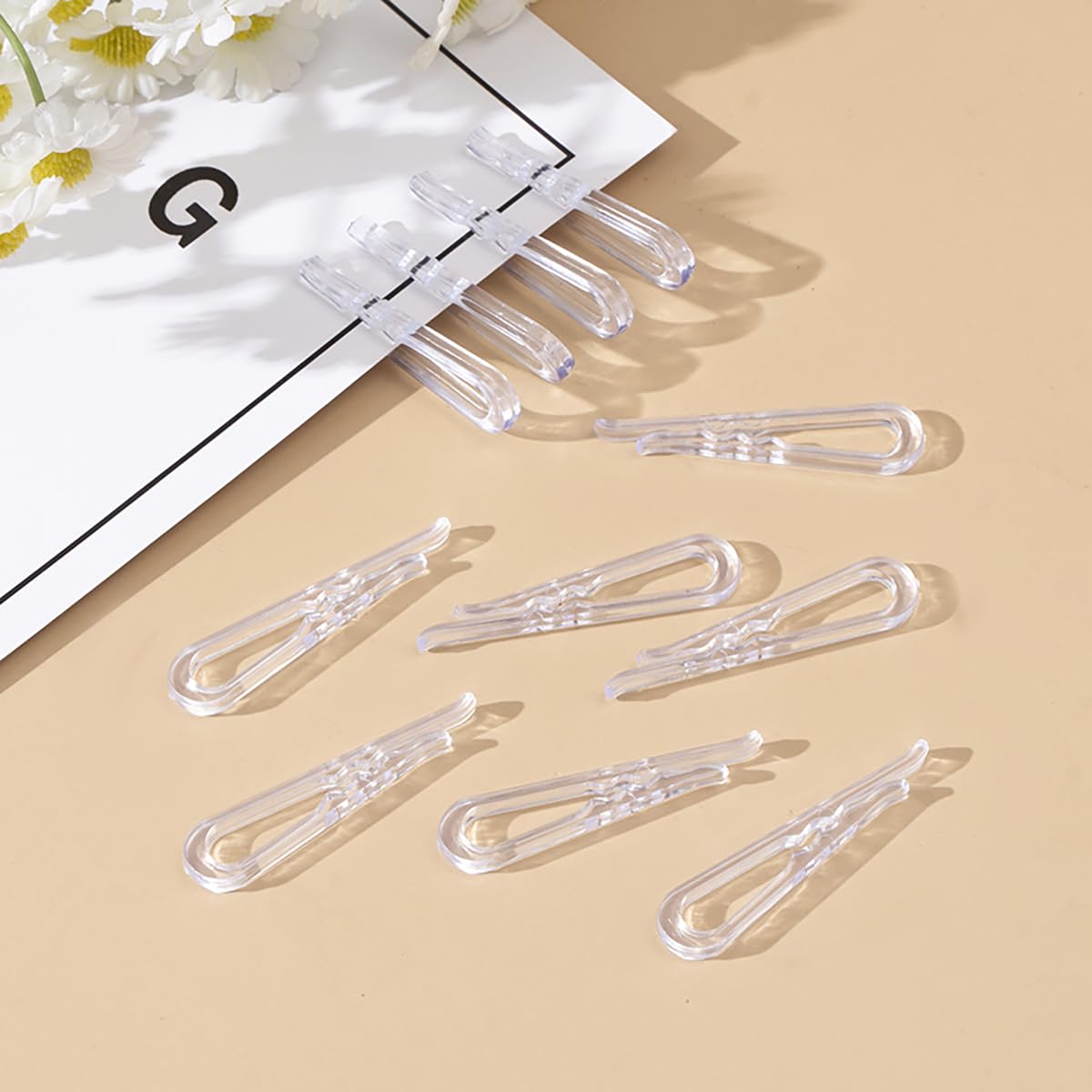 YiIin 1.5 inch/38mm U Shape Plastic Alligator Clips Clothespins Garment Shirt Folding Clips Transparent Clothes Pins Clear Shirt Clips with Teeth 120Pcs for Folding Ties Shirts Hold Garments in Place