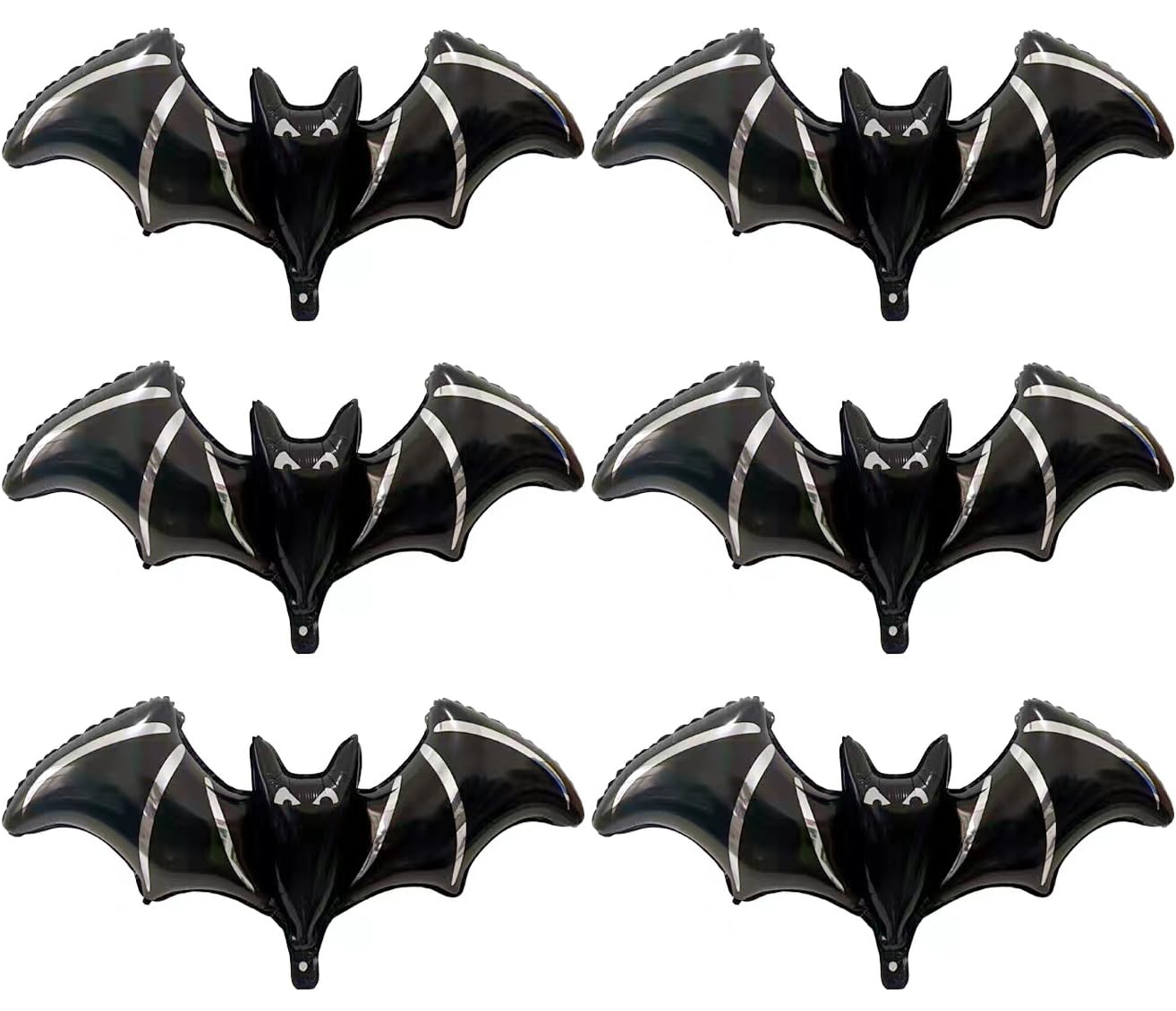 6Pcs Halloween Black Bat Balloons - 48” Giant Bat Halloween Foil Balloon for Black Halloween Day of Death Spooky Birthday Baby Shower Party Decoration Supplier