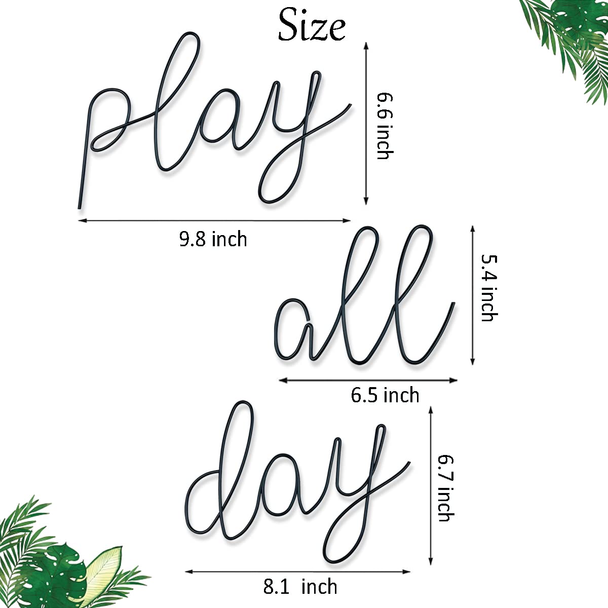 Playroom Wall Decor, Play Room Daycare Wall Decoration Play All Day Sign Play All Day Wall Decor for Kids Boys Girls Playhouse Decor Toy Room Classroom