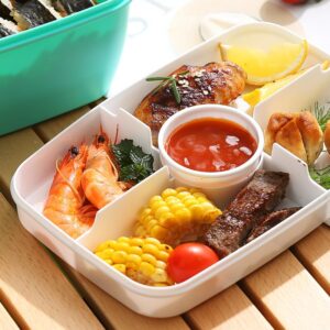 Youeon 3 Pcs 68 Oz Salad Lunch Container with 4 Compartment Tray, Bento Lunch Box with Spoon & Dressing Cup, Leakproof Salad Container for Lunch, Salad Toppings, Snacks, Fruits, BPA-Free