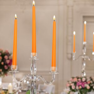 20 Pcs Orange Taper Candles, 10×7/8 Inch Thin Candlesticks, Great for Halloween Fall Harvest Dinner Party and Emergency