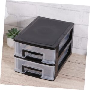 FOMIYES 2pcs storage shelves with drawers storage containers with drawers small storage drawers 6 tier stackable storage container plastic organizer makeup drawer office desk container box