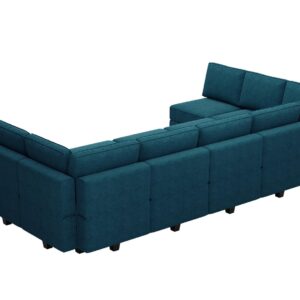 Belffin Modular Sleeper Sofa Sectional Couch Oversized U Shaped Sofa with Storage Convertible Sofa Set Large Sectional Sofa Peacock Blue