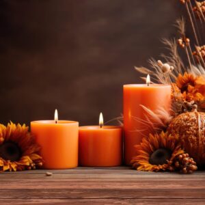 3 Pack 3×6 Inch Orange Pillar Candles, Unscented Fat Candles for Home Restaurants Fall Halloween Harvest Decoration, Smokeless Dripless and Clean Burning