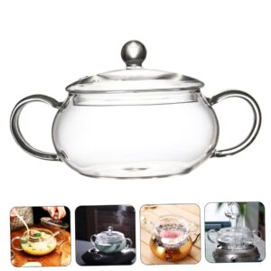 OKUMEYR Glass Saucepan with Lid Stovetop Glass Pots Clear Clear Saucepan Clear Pot Shot Glass with Lid Serving Baby With Cover Glass Surface High Borosilicate Glass