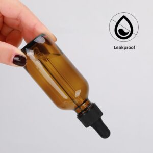 LZYYHSY 1 oz Eye Dropper Bottle(48 Pack), 30ml Amber Glass Bottles with Glass Eye Dropper for Essential Oils, Chemistry Lab Chemicals, Colognes & Perfumes