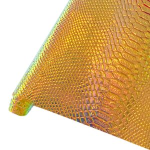 hyang holographic embossed snake dark gold leather sheets 1 roll 12"x53"(30cmx135cm), the leather very suitable for leather earrings, bows, handbag ，sewing ，crafts making