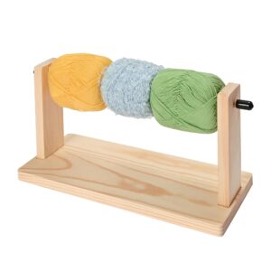 Sparkle Race Wooden Crochet Yarn Holder, Single Revolving Yarn Storage for Crochet Yarn Ball Knitting & Crochet Supplies, Horizontal Wood Yarn Ball Holder Ribbon Holder Organizer Rack