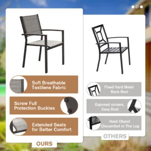 Devoko Outdoor Dining Chairs Set of 6 Patio Stackable Chairs (Grey)