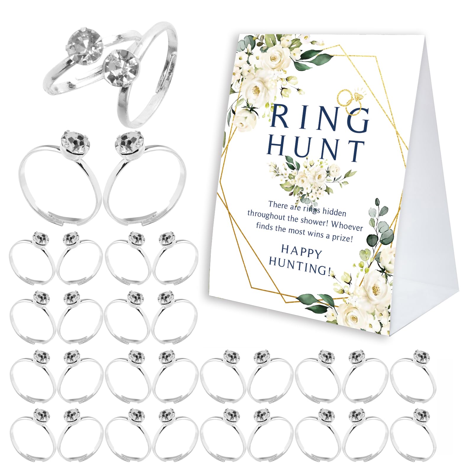 Bridal Shower Ring Game, Ring Hunt Bridal Shower Game 30 fake rings, bridal shower decorations, wedding games, bachelorette party games for guests - RH02