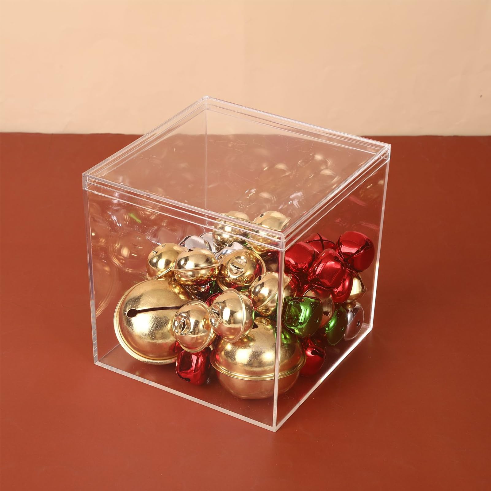 4.7/4/3.3/3/2.5 inch Clear Acrylic Box with Lid, Jewelry Display Box, Plastic Square Cube Decorative Storage Boxes for Candy Pill and Tiny Jewelry, Artwork Display