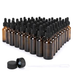 lzyyhsy 1 oz eye dropper bottle(48 pack), 30ml amber glass bottles with glass eye dropper for essential oils, chemistry lab chemicals, colognes & perfumes