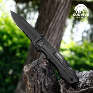 Survive Hero Camping Multi Tool Pocket Knife Multitool Knife for Men, Birthday Gift for Dad Gifts Son Daughter, Tactical EDC Utility Knife Multitool, Brother Gifts for Dad Gifts Grandpa Brother