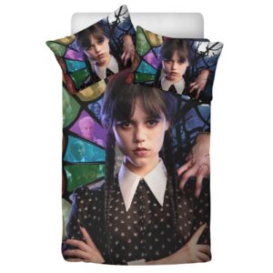 BBOSCH Anime Bedding Set, Ultra Soft Bedding Set Microfiber Girls Bedding Girls Duvet Cover Set for Kids Boys Teens Room Decor with 1 Duvet Cover + 2 Addams Pillowcases (F (79x90ﾗ1/20x26ﾗ2), A)