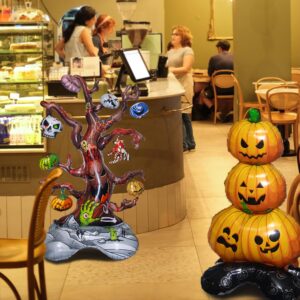 50in Extra Huge Halloween Decor Balloons, GOULIKFUL 2PCS Halloween Pumpkin Dead Tree Balloons for Halloween Party Decorations Indoor Outdoor