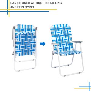 AFFAVON Webbed Patio Lawn Chairs Beach Chairs 2 Packs - Lightweight, Sturdy, Comfortable, Portable, and Stylish Folding Chairs for Yard, Garden