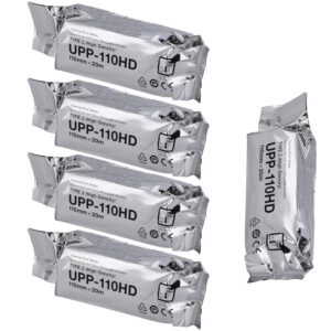 upp-110hd high density ultrasound paper, replacement for upp-110hd, 110 mm x 20m thermal print film/media 5 rolls