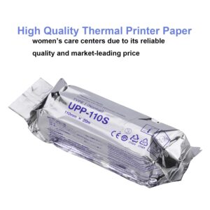 10 Rolls Compatible for Sony UPP-110S, Ultrasound Thermal Print 110 Film/Media Black and White, 110mm x 20m, A6 Black and White Printers Type I