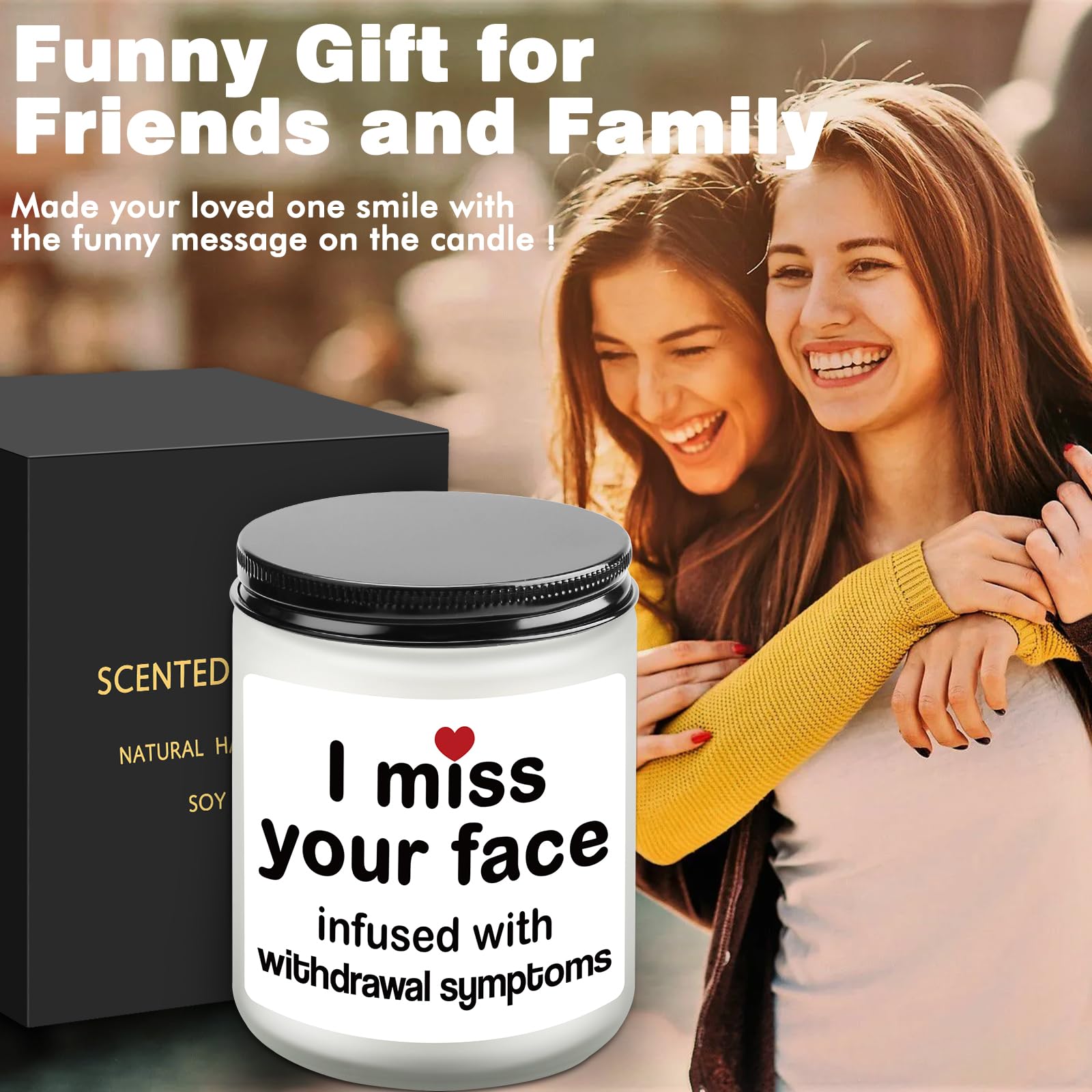 Gifts for Women, Thinking of You Gift, Friend Gifts, Birthday Gifts for Her Him, Friendship Candle, Valentine's Day Gift, Long Distance Relationship Gifts, Missing You Gifts, Mother's Day Gifts