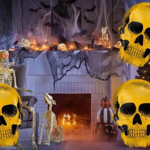 30.2" Halloween Skull Balloons - 8PCS Golden Skeleton Foil Balloon Halloween Day of Death Spooky Birthday Party Decoration Supplier