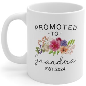 dokazu promoted to grandma 2024 mug first time 2024 grandma new grandma gifts coffee mug for grandma announcement gift for new grandma white 11oz