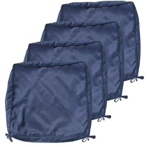 jadoxy patio seat cushion covers 4 pack,outdoor furniture chair seat cushion replacement cover for couch,sofa (replacement covers only) (19×19×3, dark blue)