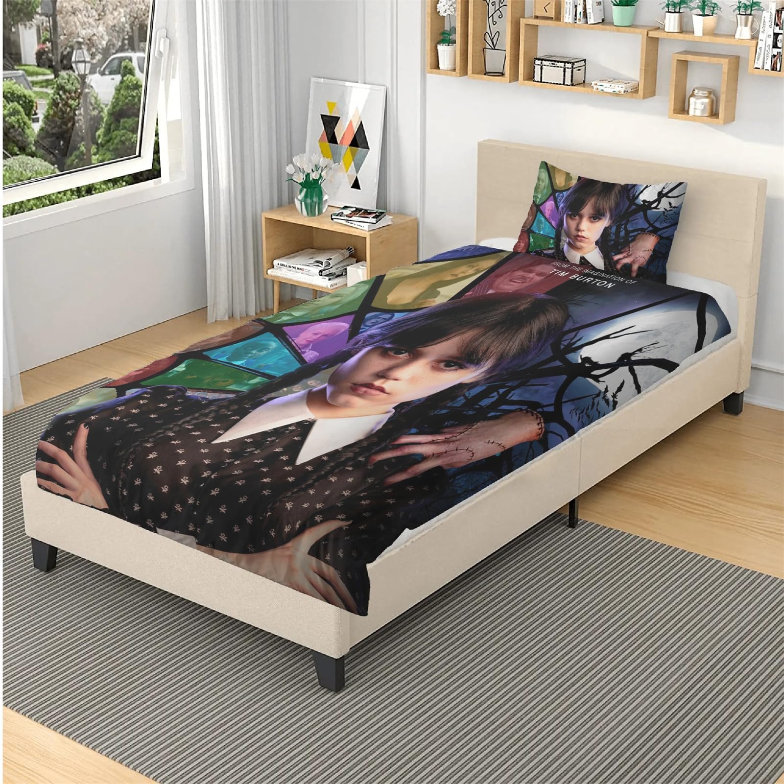 BBOSCH Anime Bedding Set, Ultra Soft Bedding Set Microfiber Girls Bedding Girls Duvet Cover Set for Kids Boys Teens Room Decor with 1 Duvet Cover + 2 Addams Pillowcases (F (79x90ﾗ1/20x26ﾗ2), A)