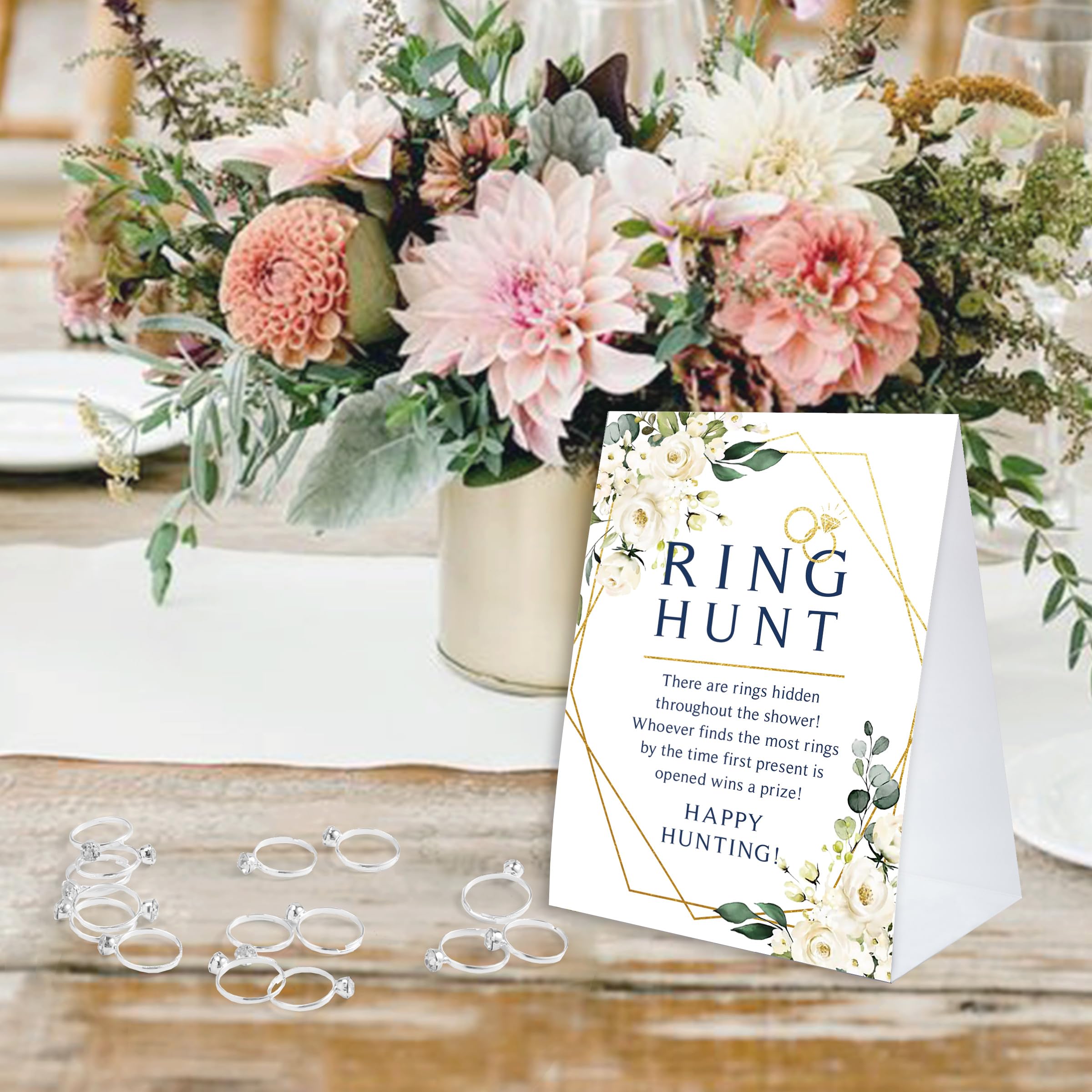 Bridal Shower Ring Game, Ring Hunt Bridal Shower Game 30 fake rings, bridal shower decorations, wedding games, bachelorette party games for guests - RH03