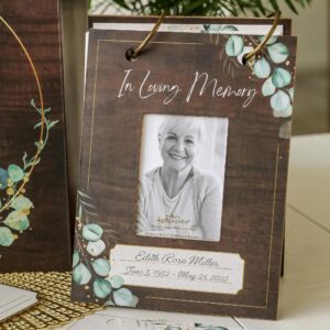 Kate Aspen Celebration of Life Memory Funeral Guest Book and Box for Memorial Service Bereavement Cards, Prayer Cards - Hard Cover Book, Box, 50 Memory Cards and Binder Rings