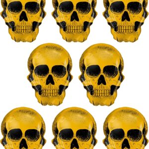 30.2" Halloween Skull Balloons - 8PCS Golden Skeleton Foil Balloon Halloween Day of Death Spooky Birthday Party Decoration Supplier