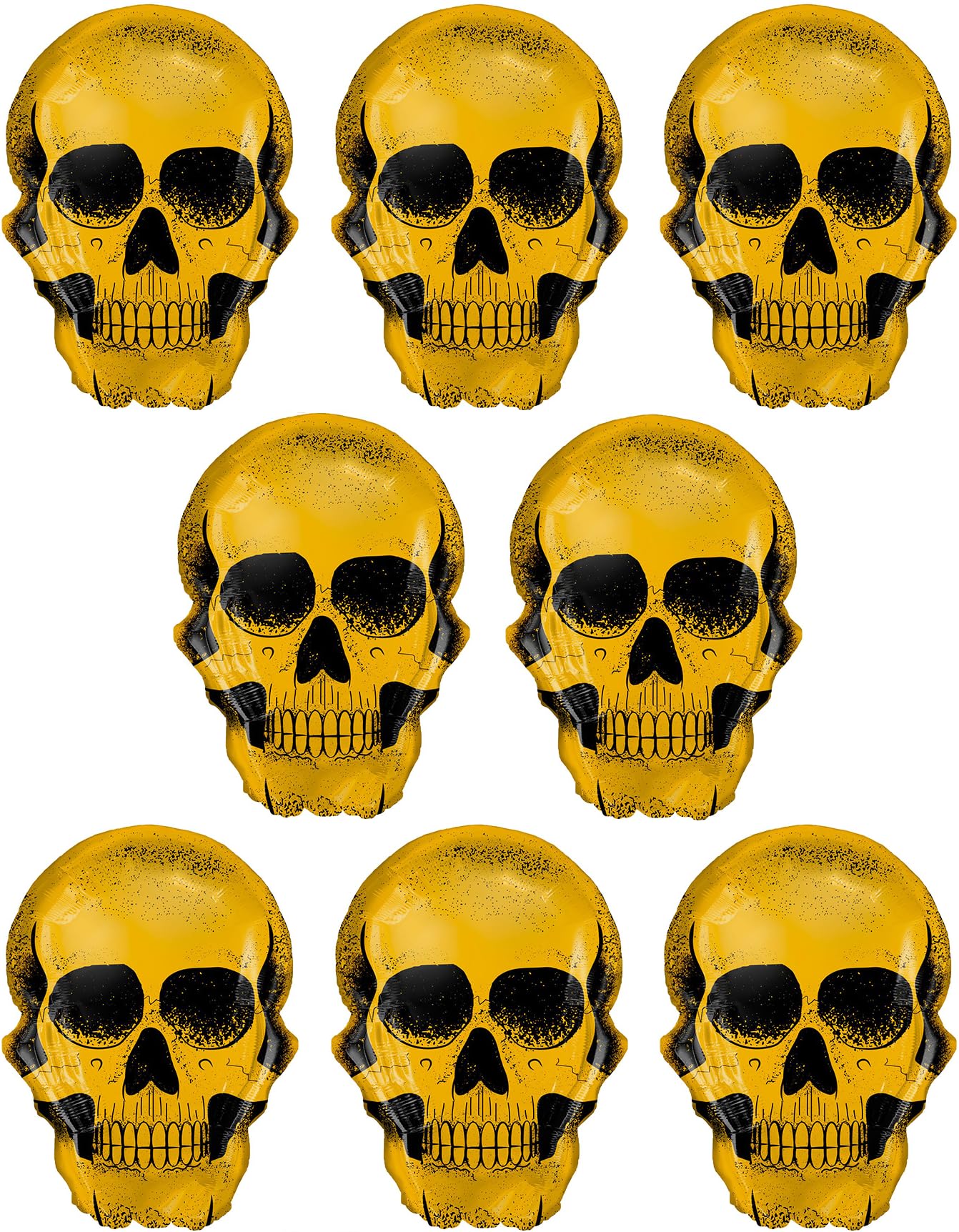 30.2" Halloween Skull Balloons - 8PCS Golden Skeleton Foil Balloon Halloween Day of Death Spooky Birthday Party Decoration Supplier