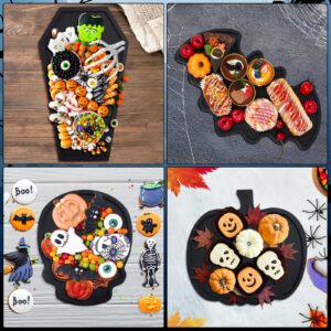 Liliful Halloween Pumpkin Wooden Charcuterie Boards, Bamboo Cheese Board Charcuterie Platter and Serving Tray Plate for Party, Meat and Cheese Tray for Party Decoration