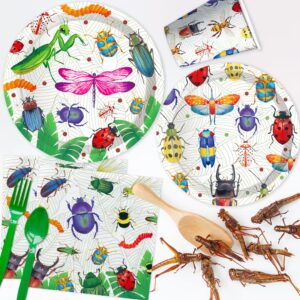 Xenorik Bug Birthday Party Decorations Tableware - Bug Party Supplies, Plate, Cup, Napkin,Tablecloth, Cutlery, Spring Summer Nature Insect Theme Birthday Baby Shower Party Decorations | Serve 24