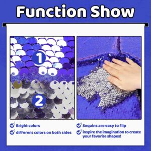 Flip Sequin Fabric for Autism Kids: LOTOFUN 51”x35”Sensory Wall Reversible Graffiti Fabric Tactile Stimulation for Toddlers Classrooms Sewing Decor