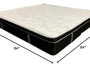 Triad Colossal 84x84 Mattress, 12" Graphite Memory Foam Wyoming King Mattress Cooling and Pressure Relieving, Plush Feel.